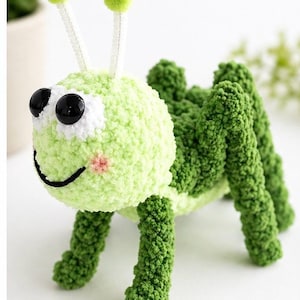 Poseable Cricket Plushie Finger Knit Pattern (Intermediate) PDF only, no video.