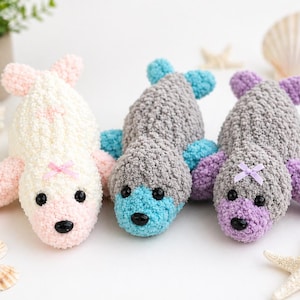 Baby Seal Multi-Colored Finger knit pattern|Beginner friendly|PDF only, no video