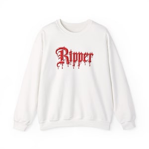 Ripper Gothic Sweatshirt | Dripping Blood Crewneck | Dark Aesthetic Goth Sweater | Alternative Emo Punk Pullover | Halloween Horror Gift