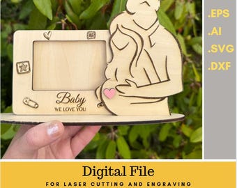 Ultraschall Bilderrahmen Laser Cut Datei - Schwangerschaft Geschenk (SVG DXF ai eps pdf)
