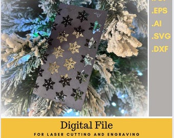 Snowflake Laser Cut Christmas Card SVG | Foldable New Year Card (Digital File)