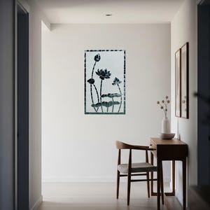 Handmade Thikri Art Lotus Wall Decor - Traditional Indian Mirror Work Mosaic for Home & Office