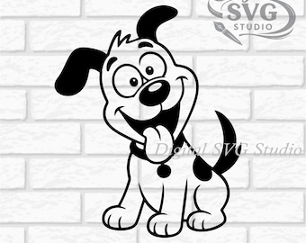 Cartoon Funny Dog Happy Puppy SVG DXF File for  Laser Cutting | Digital Download | Scrapbook and Sticker File | Pet Animals | Png Pdf