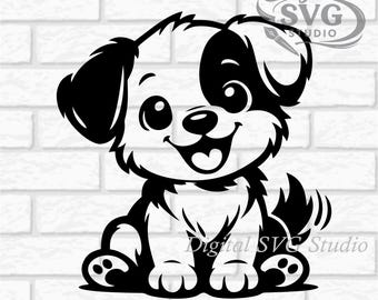 Cartoon Puppy Giraffe SVG DXF File for Cricut or Laser Cutting | Digital Download | Scrapbook and Sticker File | Pet Animals | Png Pdf