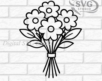 Daisy Flower Bundle SVG DXF File for Cricut or Laser Cutting | Digital Download | Scrapbook and Sticker File | Plants & Flowers | Png Pdf