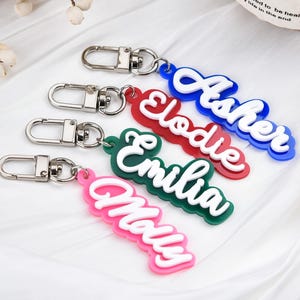 Personalized Acrylic Keychain, Acrylic Name Tag, Backpack Name Tag, Diaper Bag, Custom Name Keychains, Lunchbox Name Tag, Retro Name