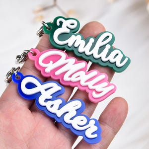 Name Tag for Backpack,Personalized Acrylic Keychain, Acrylic Keychain, iaper Bag, Custom Name Keychains, Lunchbox Name Tag, Retro Name