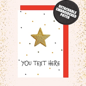 Personalised Gold Star Card with Detachable Patch