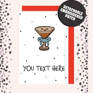 Personalised Cheers Cocktail Card with Detachable Patch Keepsake birthday card / any occasion