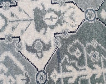 Persian Style Rug, Blue Neutral Rug, Wool, New Zealand, Vintage Look