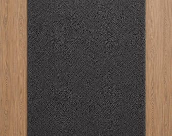 Handmade Area Rug, Charcoal Gray Rug, Soft Wool, Modern Minimalist Bedroom