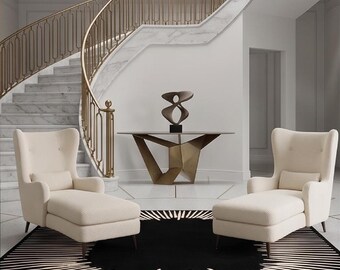 Sunburst rug, New Zealand wool modern area rug, black and white