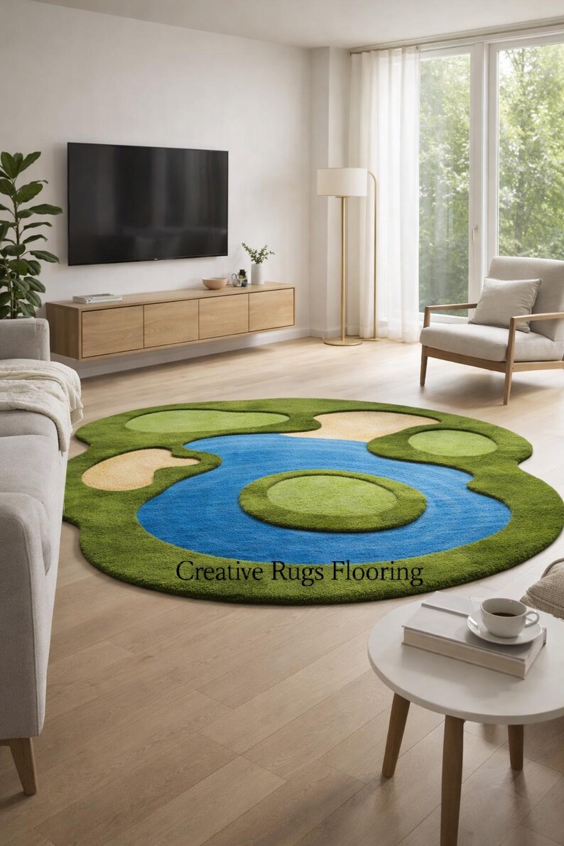 Mini Golf Putting Green Rug | Game Room, Man Cave Decor - Etsy
