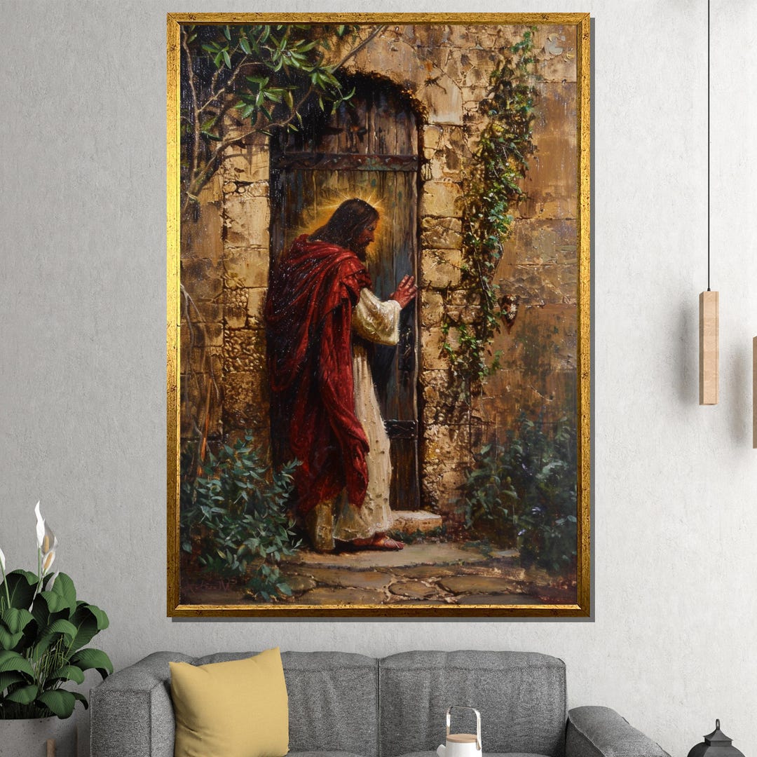 Jesus Knocking at the Door Canvas Painting, Christian Wall Art, Ready ...