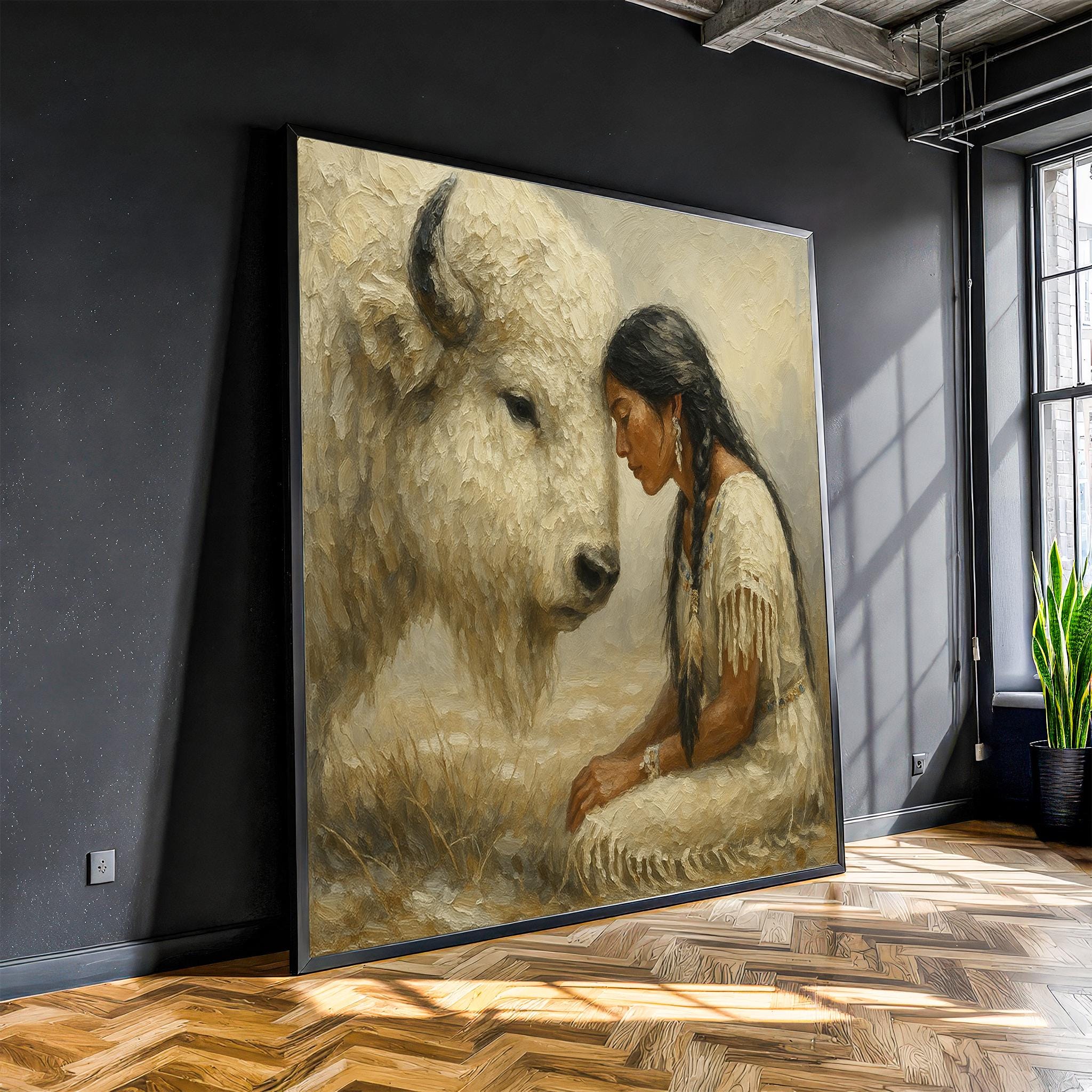 White buffalo calf woman print - Etsy 日本