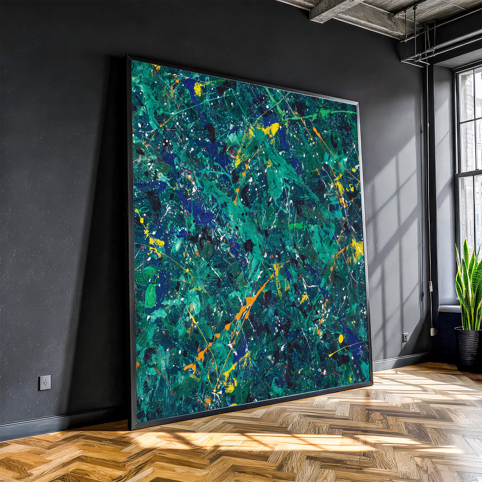Reproduction Tableau Jackson Pollock – Poteaux Bleus – Toile Encadrée, Art Nouveau