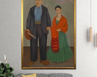 Frida and Diego Rivera Canvas – Iconic 1931 Couple Portrait Wall Art Representing Artistic Love and Mexican Heritage for Cultural Home Decor