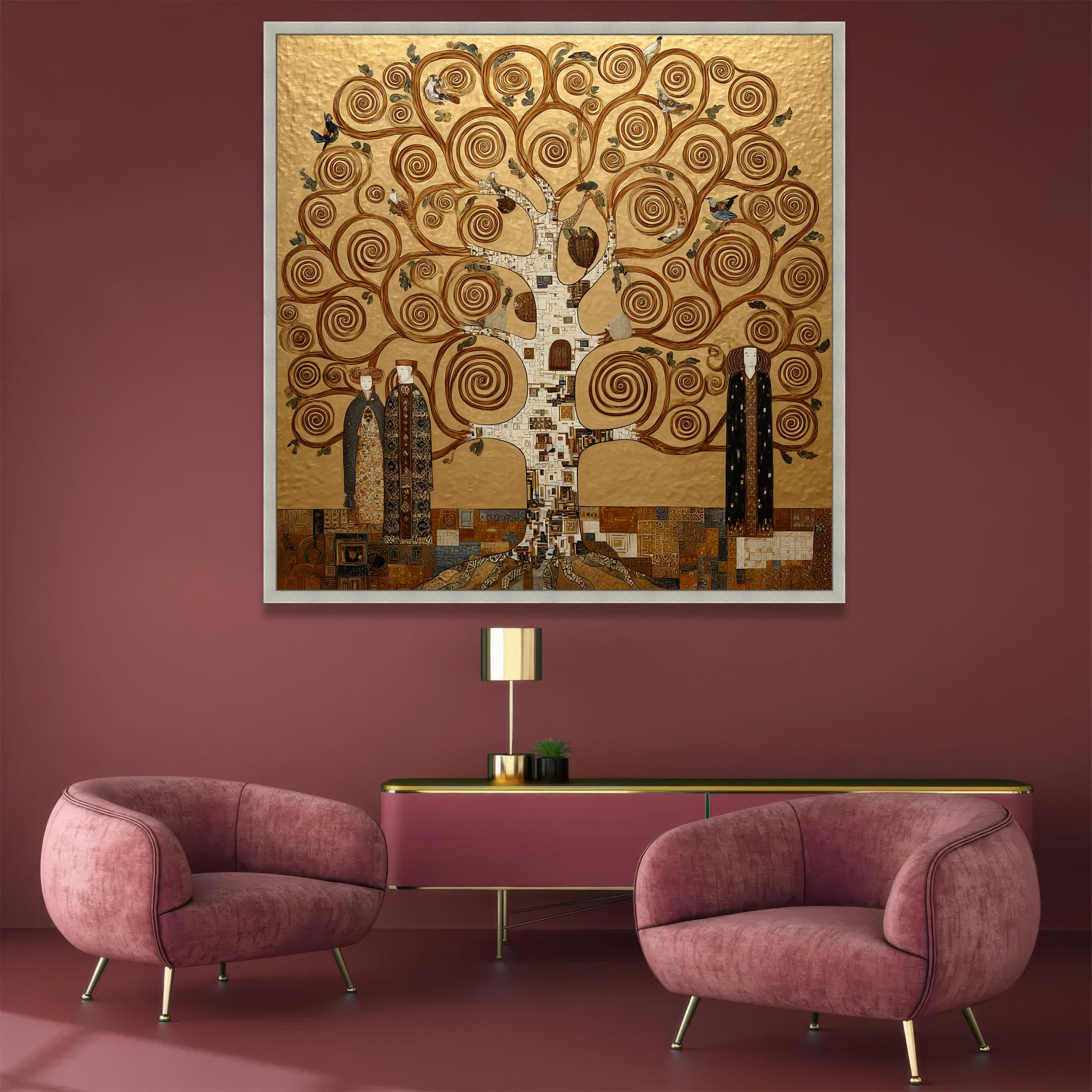 Klimt Tree of Life Canvas, Gold Mosaic Wall Art, Byzantine Style Sacred ...