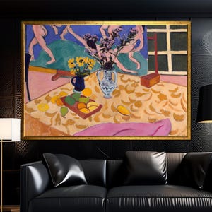 Matisse Inspired Still Life Canvas Painting – Bold Fauvist Wall Art, Ready to Hang, Gift for Her and Art Enthusiasts