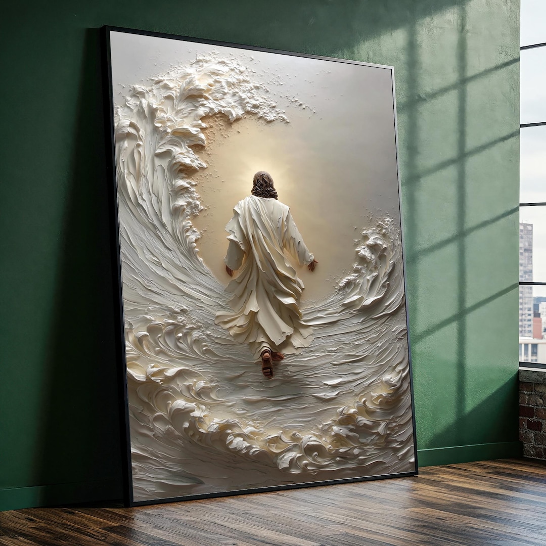 Jesus Walking on Water Wall Art - Faith Canvas Print - Spiritual ...