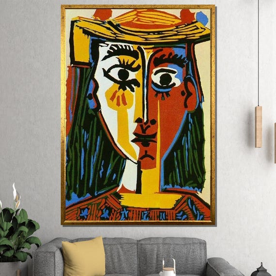 Vintage pablo picasso tête de femme (head of a woman) 1962