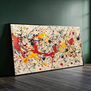 Jackson Pollock Autumn Rhythm Canvas Painting – Ready to Hang Abstract Expressionist Wall Art – Gift for Bold and Modern Art Lovers