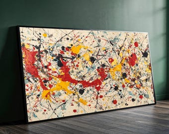 Cuadro "Ritmo de otoño" de Jackson Pollock: listo para colgar. Arte abstracto expresionista para la pared. Regalo ideal para amantes del arte moderno y atrevido.