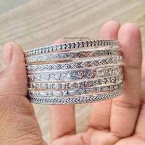Conjunto de 7 pulseiras, pulseiras empilháveis, semanarios, pulseiras empilháveis, pulseiras de 7 dias, joias mexicanas, pulseiras meia-redondas, prata