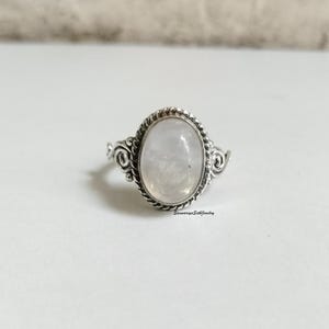 Moonstone Boho Ring - Rainbow Moonstone Sterling Silver Ring statement ring -free shipping ring minimalist handmade jewelry gift bestseller