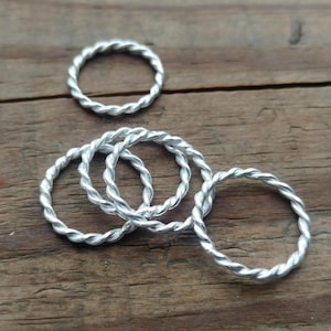 Set von 5 Sterling Silber Ring , Silber Midi Ring , Silber Stapelring , Weihnachtsgeschenke , Silberring , Ringset , Handgemachter Ring SSJ98