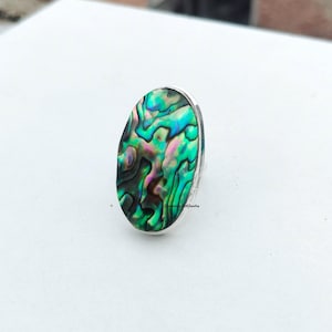 Abalone Shell Ring, 925 Sterling Silver Ring, Abalone Ring, Handmade Ring, Abalone Jewelry, Gemstone Ring, Silver Jewelry, Promise Ring