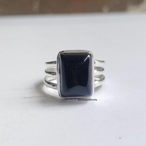Natural Black onyx ring,Black onyx ring, handmade ring, 925 solid sterling silver ring, 92.5% sterling silver ring, women's ring, boho ring