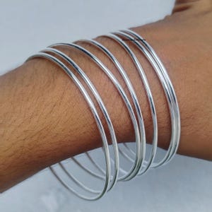 Dicke Westindische Armreifen, 925er Silber Armreifen, Westindische Silber Armreif, Silber Boho Armreif, 7 Set Armreifen, Frauen Silber Geschenk Schmuck
