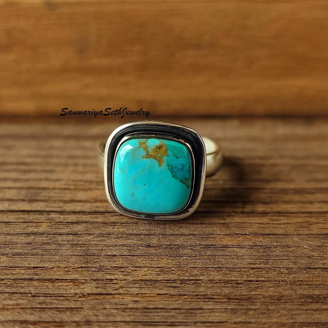 Tibetan Turquoise Ring: Handmade 925 Sterling Silver Three Layer Ring ...