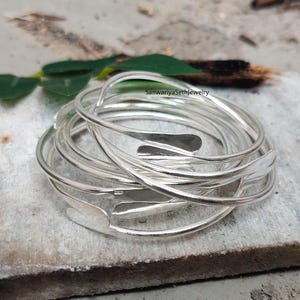 925 Sterling Silver, 7 Set of Bangles, 7 set Bangles, Gift for mom, Silver Bangle for Her/him, Handmade Bangles , all occasion gift
