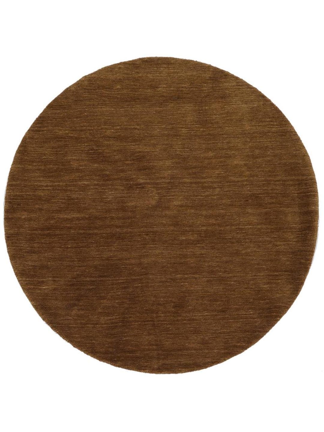 Round Brown Hand Loom Rug | Solid Color Wool Area Rug | Minimal Boho ...
