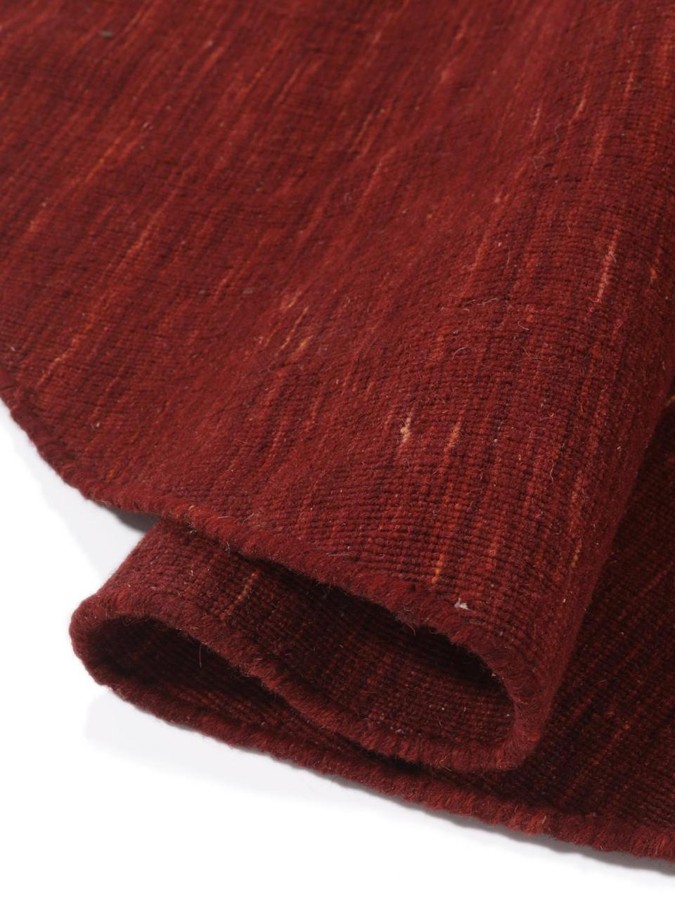 Luxurious Dark Red Wool Area Rug Soft, Durable, and Non-slip Round ...