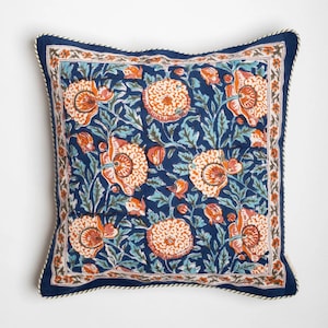 Blue Pillow Covers Blue  Throw Pillow Decorative Cushions Designer Fabric Cotton Linen Toss Pillow Couch Bed Pillow Case