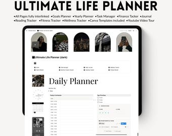 Ultimate Life Planner | Notion Template | All In One Life Planner | Digital Planner | Daily Journal | 2026 Calendar | Weekly Monthly Planner