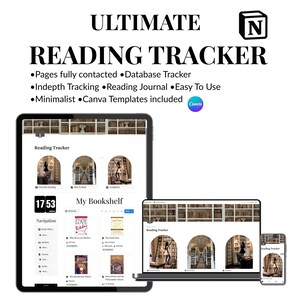 2025 Ultimate Reading Tracker for Notion, Book journal for Book Lover