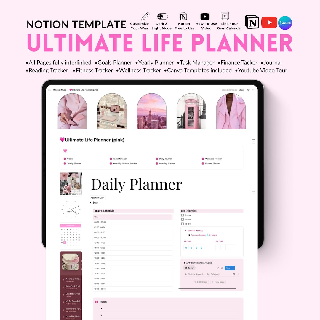 2026 Notion Life Planner Template, All in One Notion Dashboard, Minimal ...