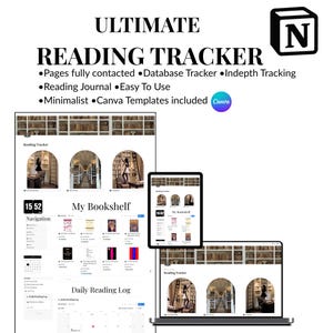 Reading Tracker Journal, Notion Template for Book Lovers