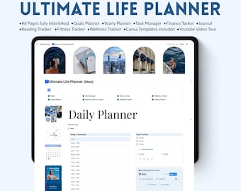 Life planner Notion template, Ultimate life dashboard, Aesthetic Notion template, 2026 planner, Digital life planner, Notion second brain