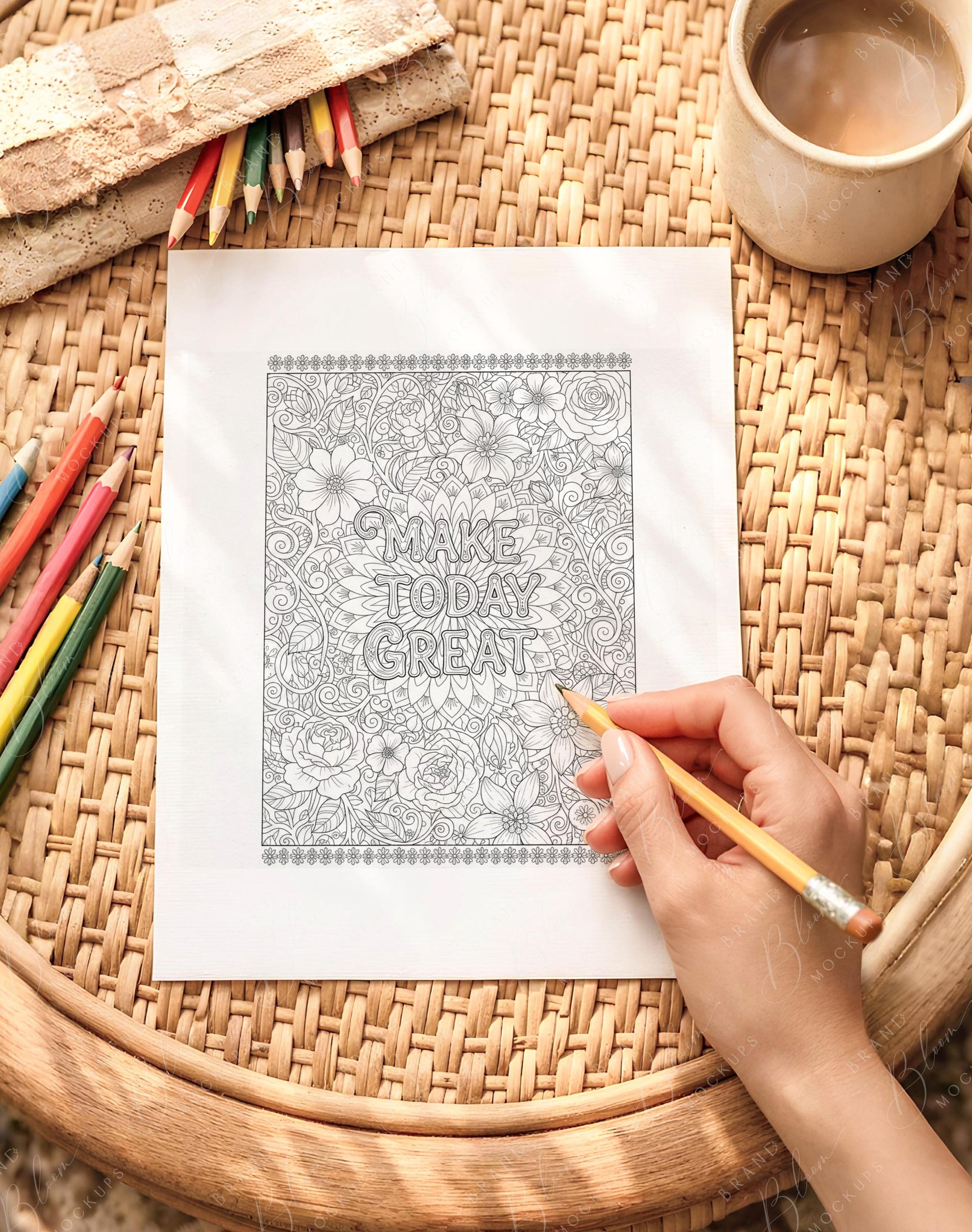 Drawig Pages Painting Sheet Activity Template, Drawing Page With Pencils Mock-up ...