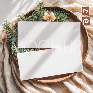 Two Sides Christmas Voucher Mockup, Double Xmas Coupon Code Mockup, Certificate Mockup 7x3, Winter Boarding Pass Mockup, Trip Ticket Mockup