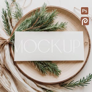 Xmas Coupon Code Mockup, Christmas Voucher Card Mockup, Gift Certificate Mockup 7x3, Winter Boarding Pass Mockup, Holiday Trip Ticket Mockup