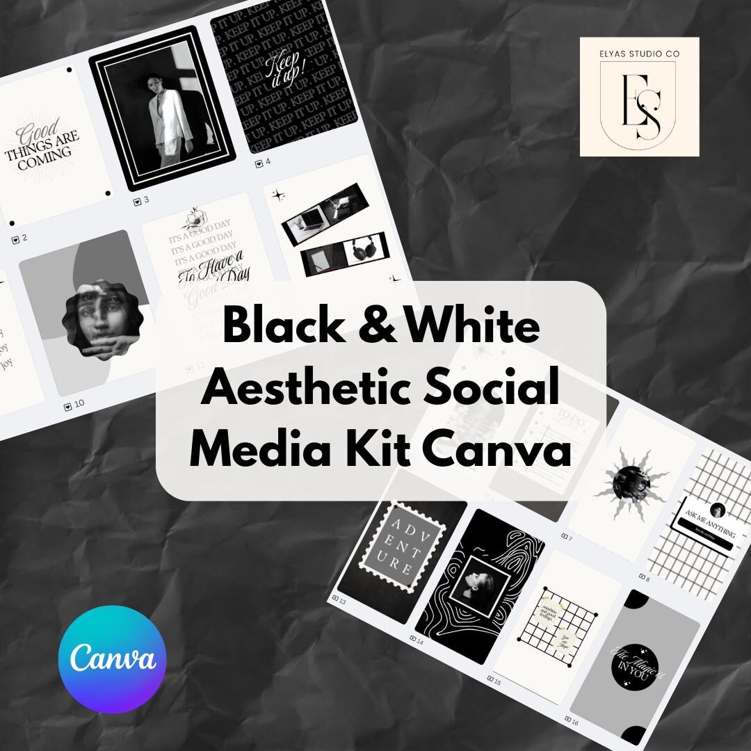 Minimalist Instagram Templates – Black & White Aesthetic Social Media ...