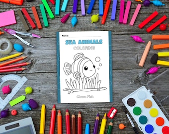 Ocean Animals Coloring Pages for Kids | Printable Sea Creatures Activity Book | Instant Download PDF