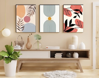Boho Wall Art Set of 3 -  home Decor Prints l Geometric Wall Art Trio -  bohemian wall art  l  Set of 3 Boho Wall Art Prints - Modern boho