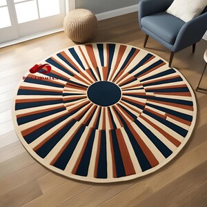 Hand-Tufted Round Sun Rug – Soft Wool Play Mat & Stylish Living Room Floor Decor rug and Carpets